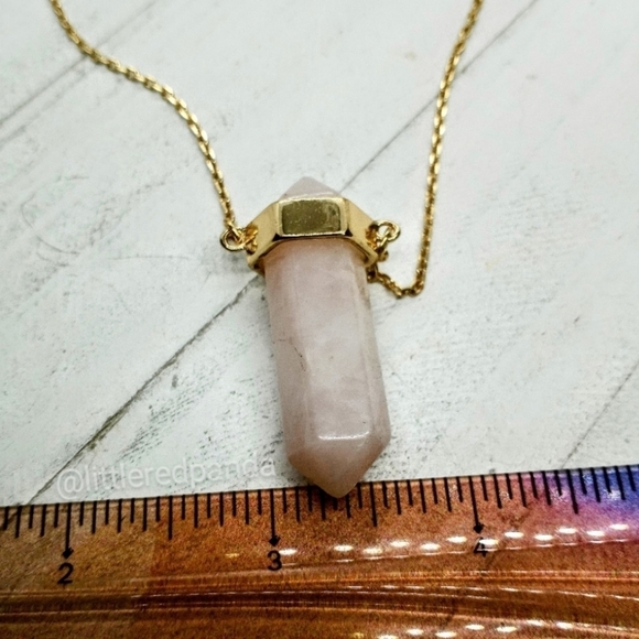 Rose quartz point necklace - Picture 4 of 6